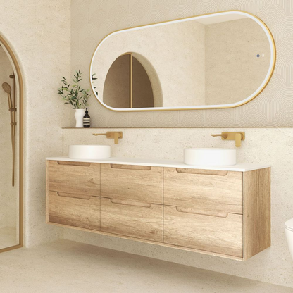 Otti Byron 1800mm Natural Oak Wall Hung Vanity