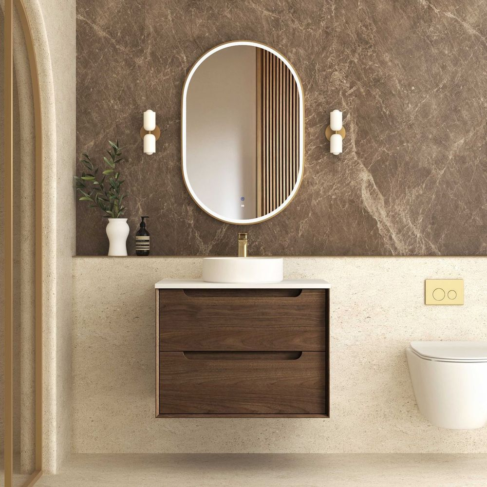 Otti Byron 750mm Sable Walnut Wall Hung Vanity