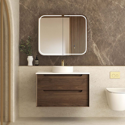 Otti Byron 900mm Sable Walnut Wall Hung Vanity
