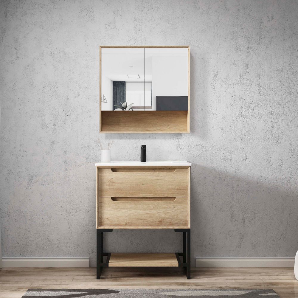 Otti Byron 750mm Natural Oak Shaving Cabinet