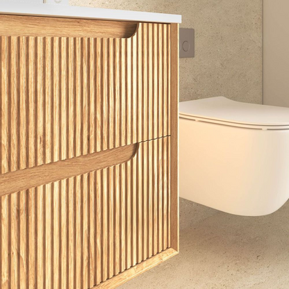 Otti Byron Fluted 1800mm Woodland Oak Wall Hung Vanity