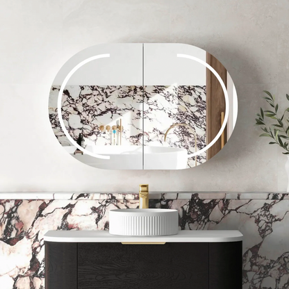 Otti Bondi LED Mirror Cabinet  Oak 900mm