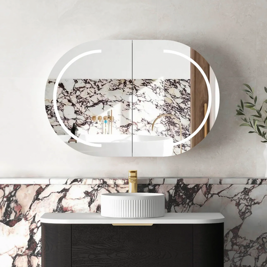 Otti Bondi LED Mirror Cabinet  Oak 900mm