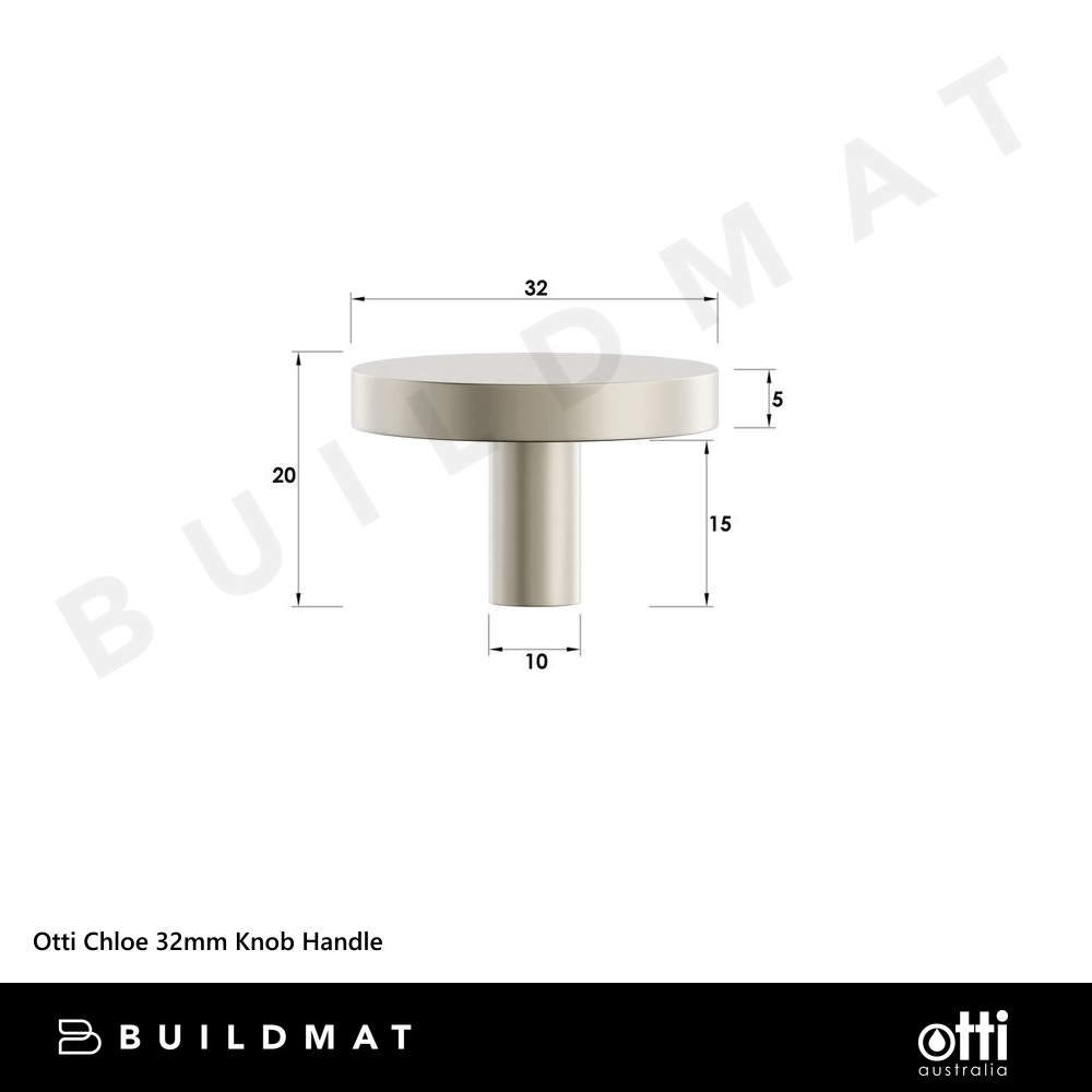 Otti Chloe 32mm Knob Handle Brushed Nickel