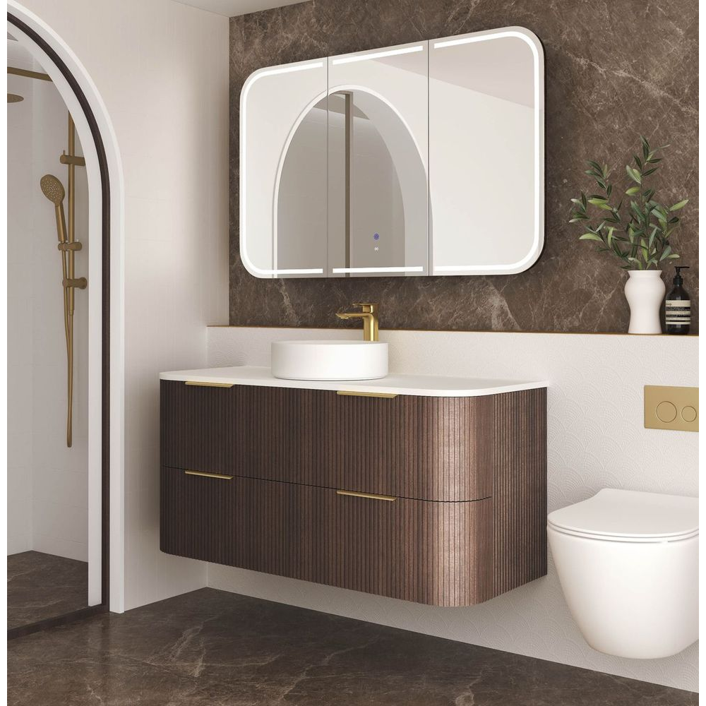 Otti Havana 1200mm Sable Walnut Fluted Wall Hung Vanity