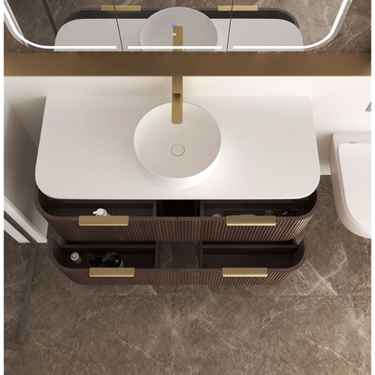 Otti Havana 1200mm Sable Walnut Fluted Wall Hung Vanity