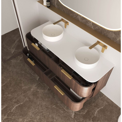 Otti Havana 1500mm Sable Walnut Fluted Wall Hung Vanity