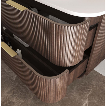 Otti Havana 1800mm Sable Walnut Fluted Wall Hung Vanity