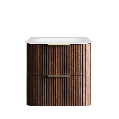 Otti Havana 600mm Sable Walnut Fluted Wall Hung Vanity