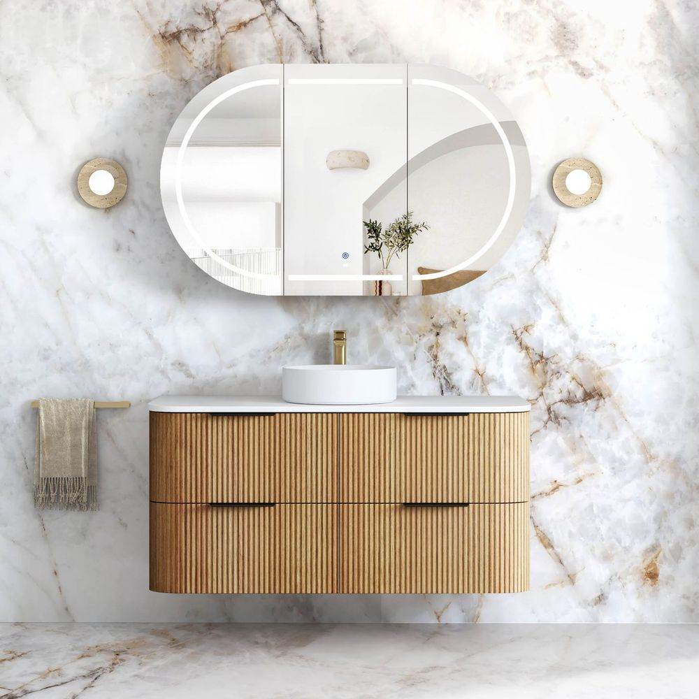 Otti Havana 1200mm Woodland Oak Fluted Wall Hung Vanity