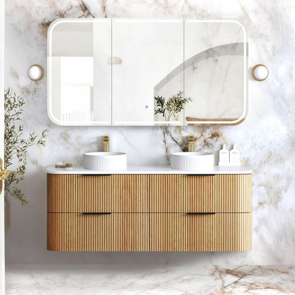 Otti Havana 1500mm Woodland Oak Fluted Wall Hung Vanity