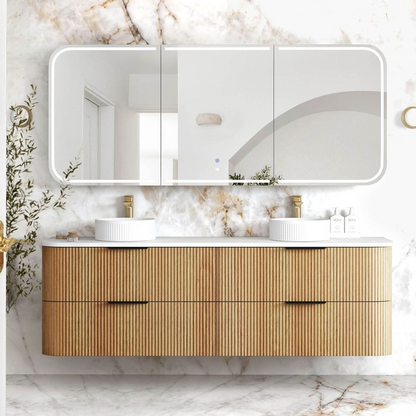 Otti Havana 1800mm Woodland Oak Fluted Wall Hung Vanity