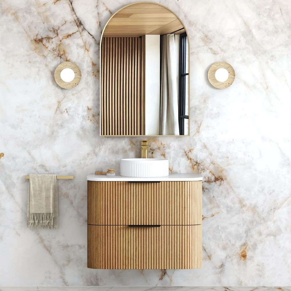Otti Havana 750mm Woodland Oak Fluted Wall Hung Vanity