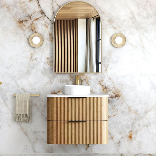 Otti Havana 750mm Woodland Oak Fluted Wall Hung Vanity