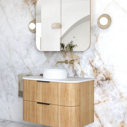Otti Havana 900mm Woodland Oak Fluted Wall Hung Vanity