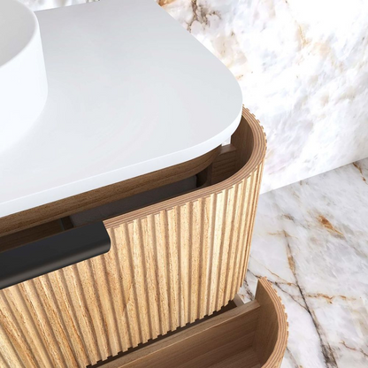 Otti Havana 900mm Woodland Oak Fluted Wall Hung Vanity