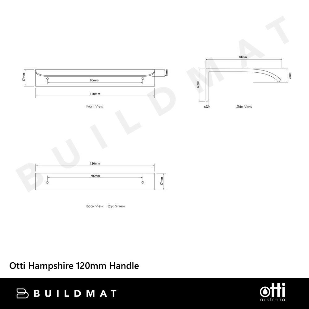 Otti Hampshire 120mm Handle Matte Black