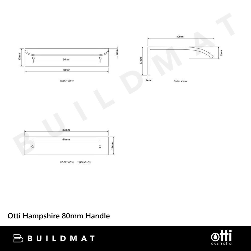 Otti Hampshire 80mm Handle Brushed Gold