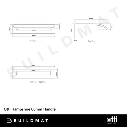 Otti Hampshire 80mm Handle Brushed Gold