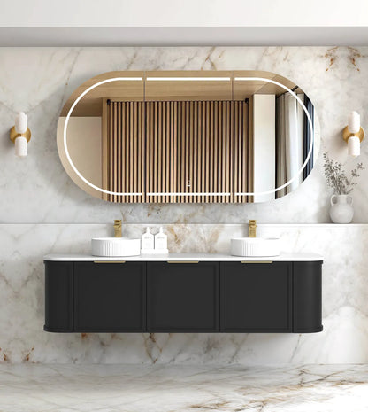 Otti Hampshire Satin  Wall Hung Curve Vanity 1800mm