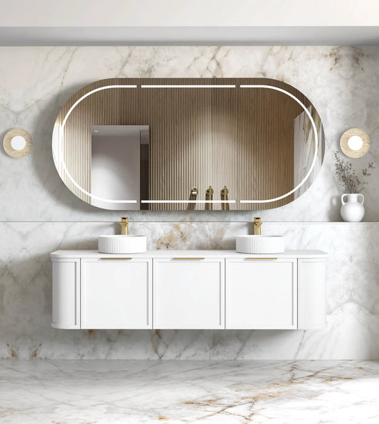 Otti Hampshire Satin  Wall Hung Curve Vanity 1800mm