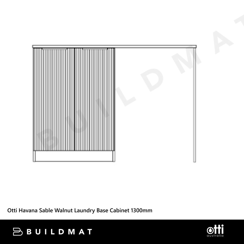 Otti Havana Sable Walnut Laundry Base Cabinet 1300mm