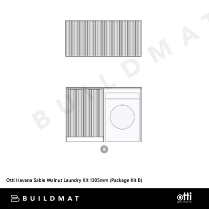 Otti Havana Sable Walnut Laundry Kit 1305mm (Package Kit B)
