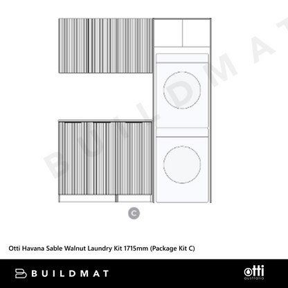 Otti Havana Sable Walnut Laundry Kit 1715mm (Package Kit C)