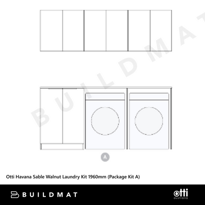 Otti Havana Sable Walnut Laundry Kit 1960mm (Package Kit A)