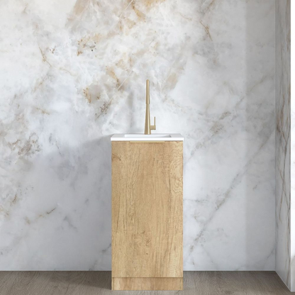 Otti Mini Laundry Kit 430mm Byron/Bondi Natural Oak with Pure White Top