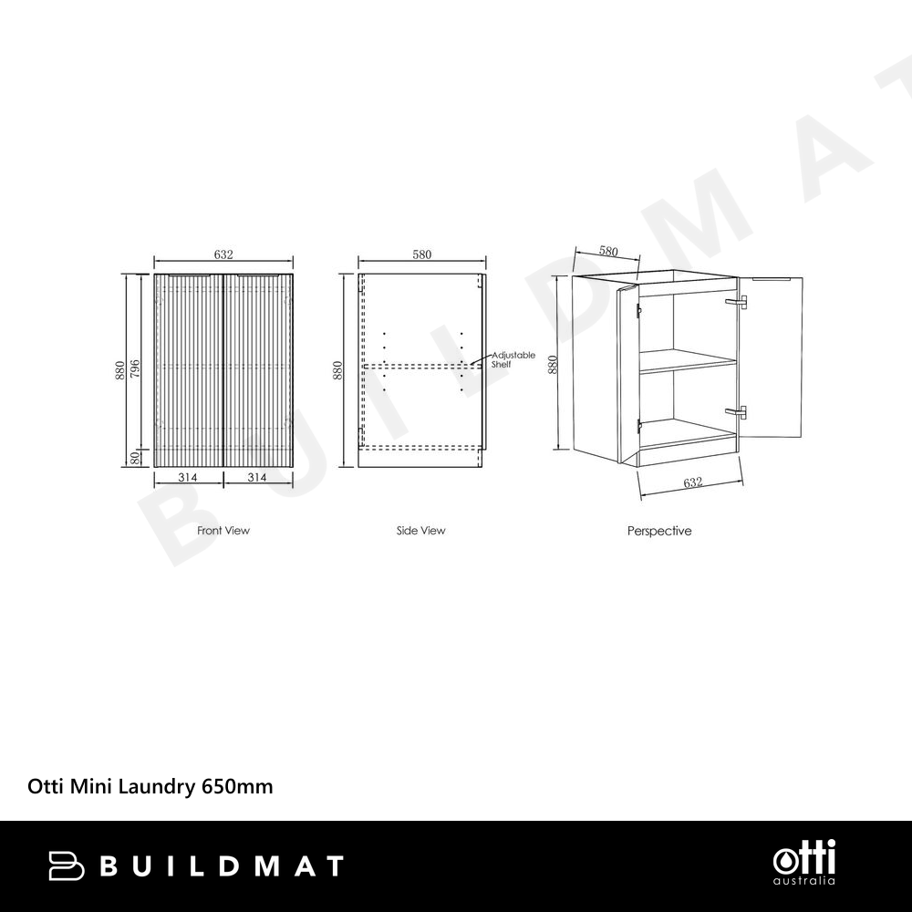 Otti Mini Laundry Kit 650mm Havana Sable Walnut