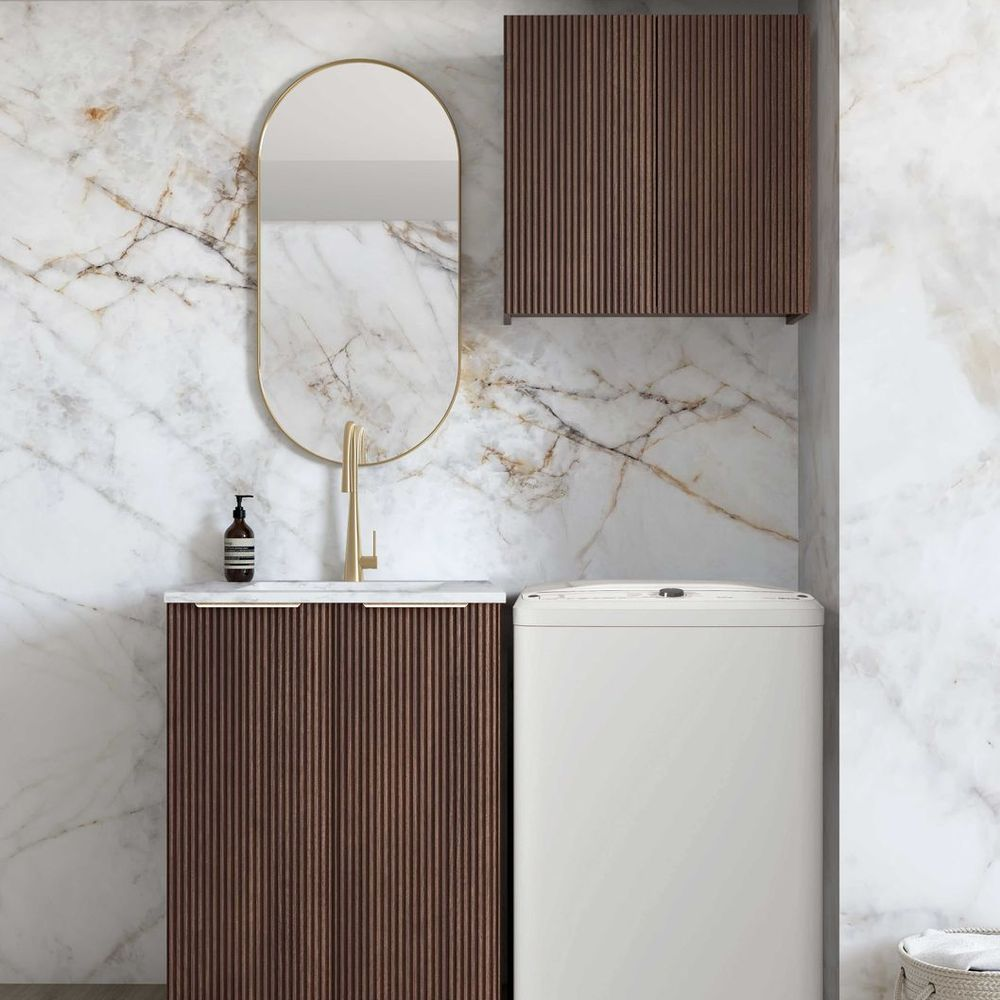 Otti Havana Sable Walnut Wall and Base Mini Laundry Kit 650mm