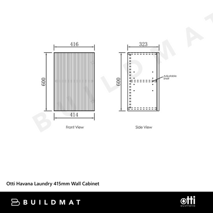 Otti Havana Sable Walnut Laundry Wall Cabinet 415mm
