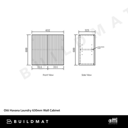 Otti Havana Sable Walnut Laundry Wall Cabinet 630mm