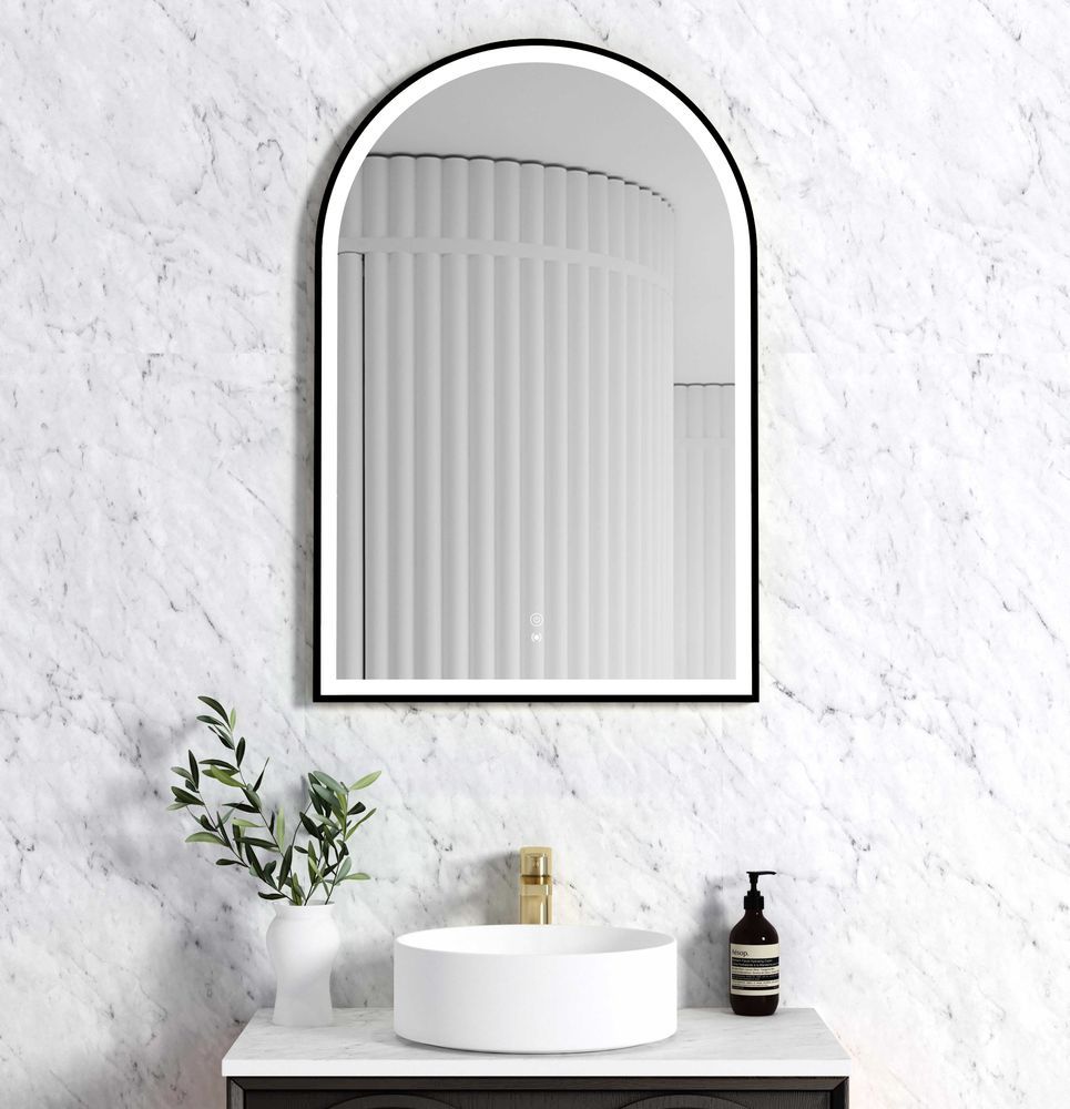 Otti LED Archie 900mm Black Metal Frame Mirror