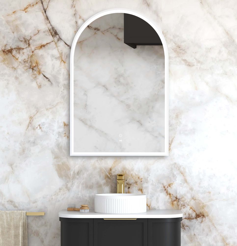Otti LED Archie 900mm White Metal Frame Mirror