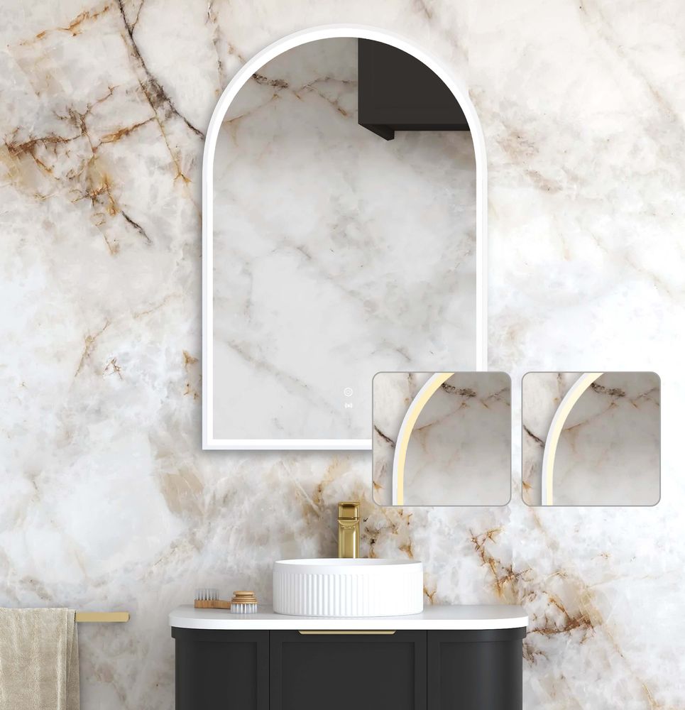 Otti LED Archie 900mm White Metal Frame Mirror