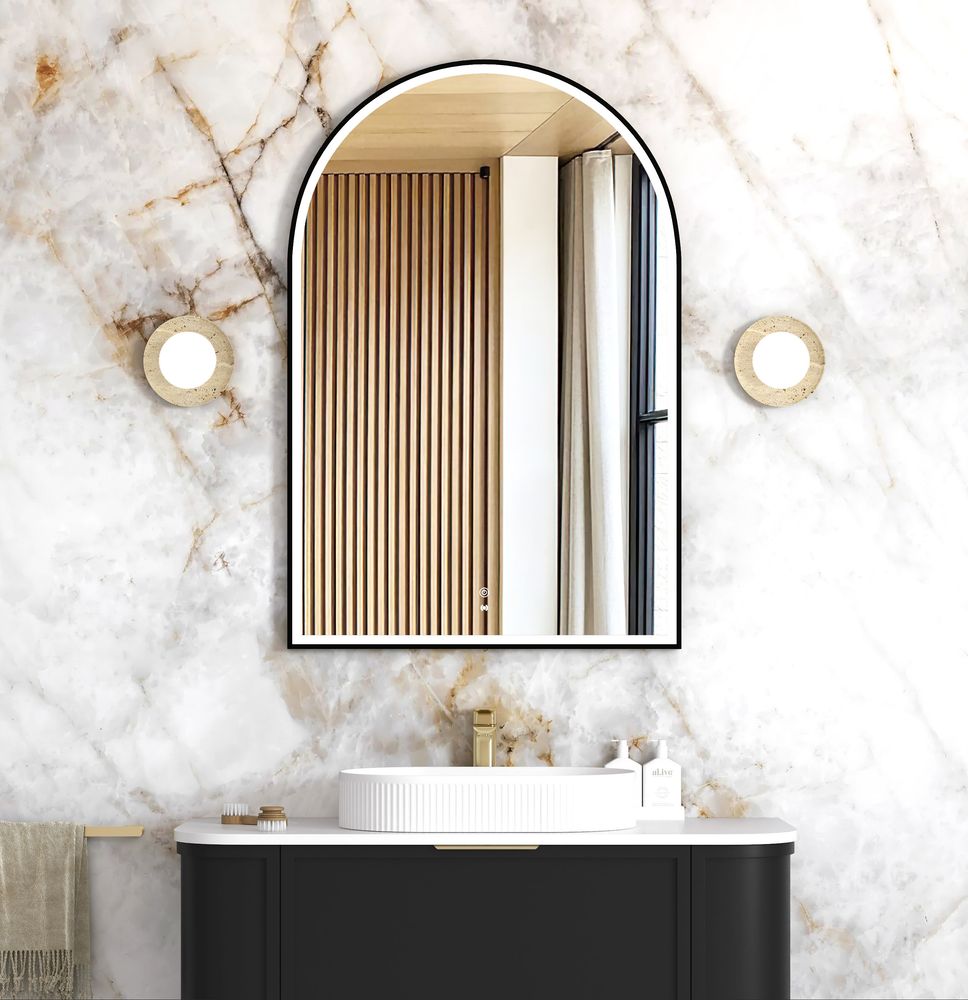 Otti LED Archie 1200mm Black Metal Frame Mirror