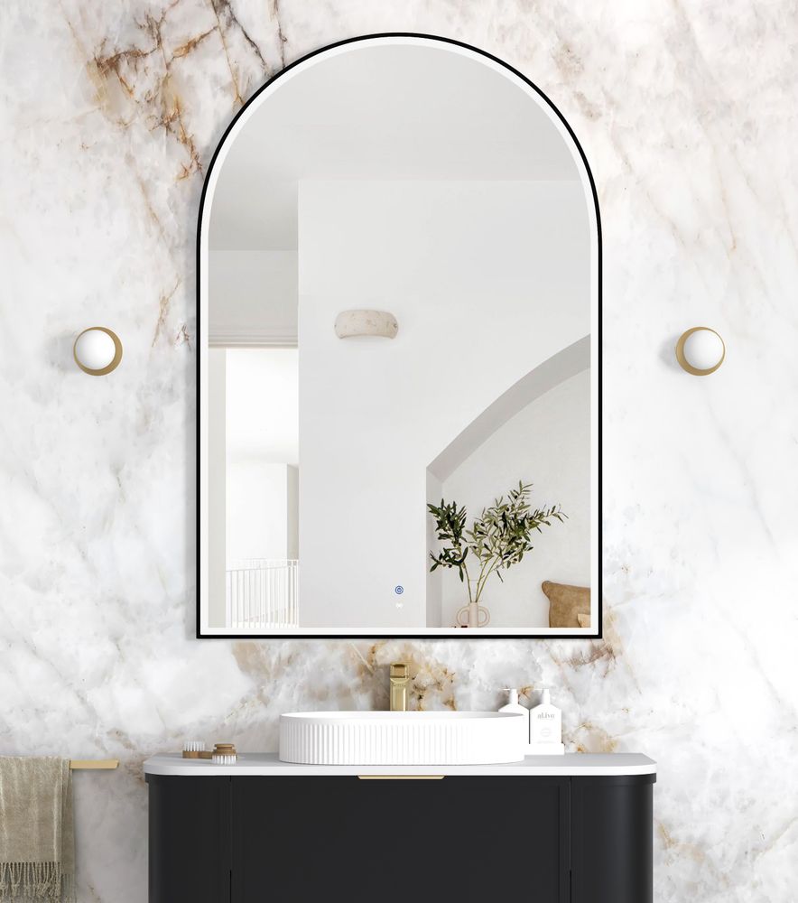 Otti LED Archie 1500mm Black Metal Frame Mirror