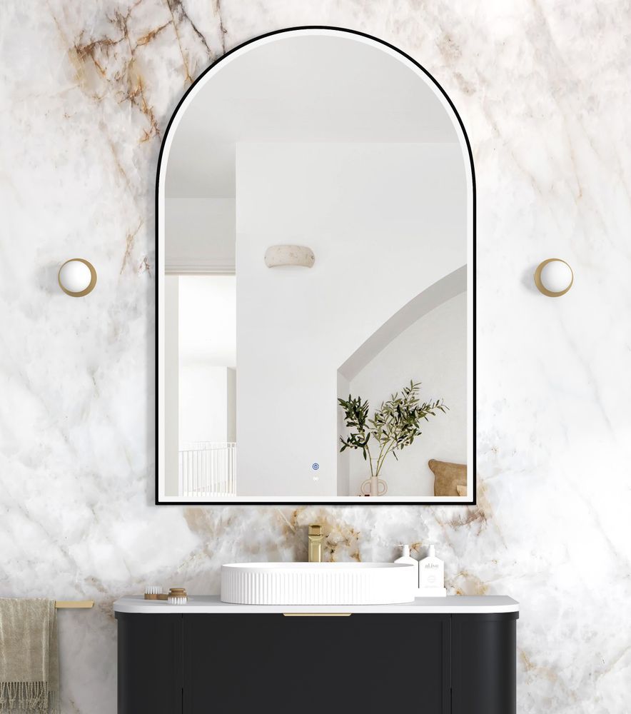 Otti LED Archie 1500mm Black Metal Frame Mirror