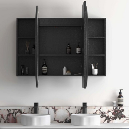 Otti LED Bondi 1500mm Black Oak Shaving Cabinet Premium Edition