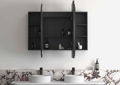 Otti LED Bondi 1500mm Black Oak Shaving Cabinet
