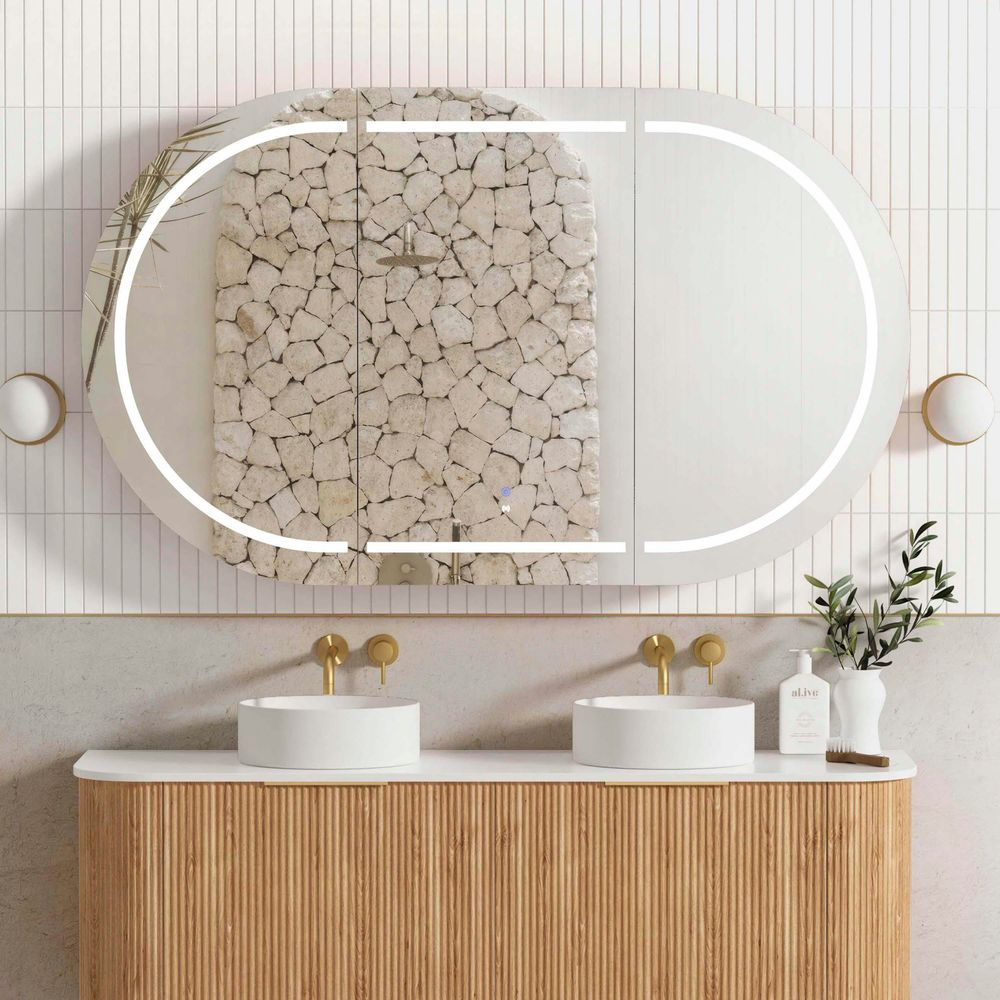 Otti LED Bondi 1500mm Natural Oak Shaving Cabinet Premium Edition