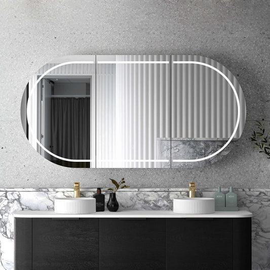 Otti LED Bondi 1800mm Black Oak Shaving Cabinet