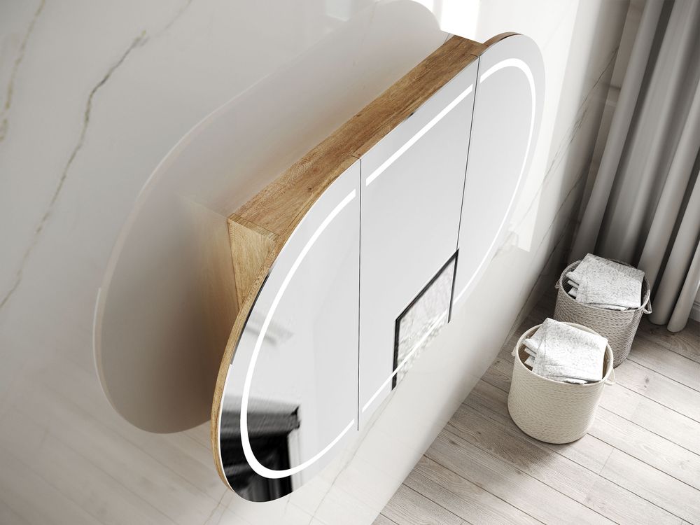 Otti LED Bondi 1800mm Natural Oak Shaving Cabinet