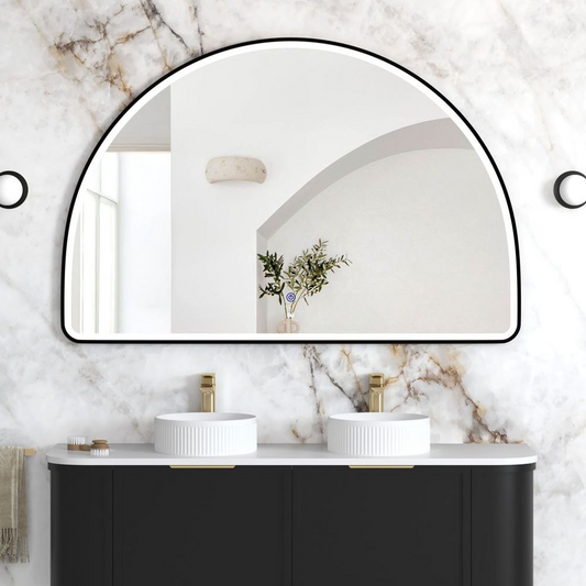 Otti LED Moonlight Archie 1000mm Black Metal Frame Mirror