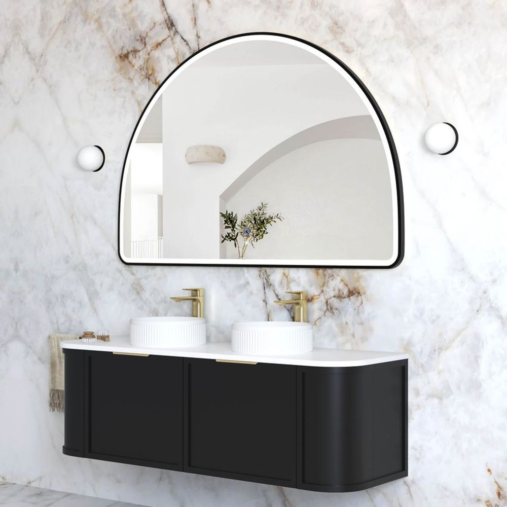 Otti LED Moonlight Archie 1000mm Black Metal Frame Mirror