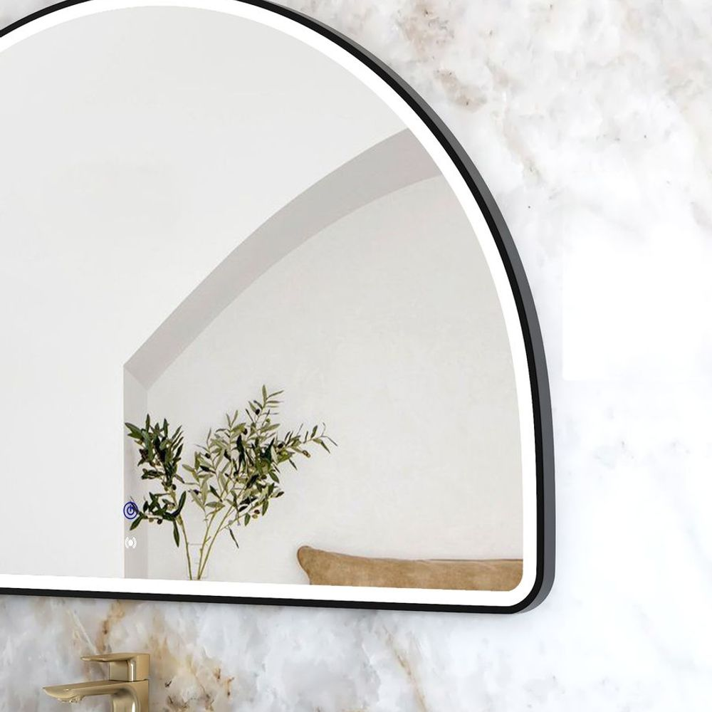 Otti LED Moonlight Archie 1000mm Black Metal Frame Mirror