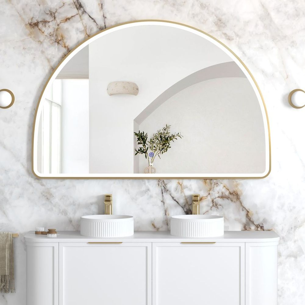 Otti LED Moonlight Archie 1000mm Gold Metal Frame Mirror