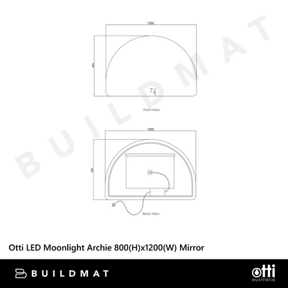 Otti LED Moonlight Archie 800mm Frameless Mirror